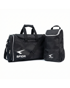38L Sports Duffle Gym/Football/Soccer Bag w/ Shoe Storage Bag in Black