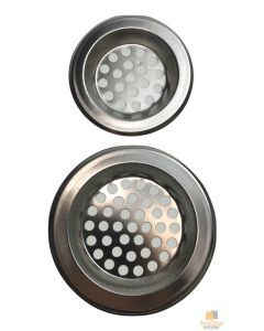 2x Stainless Steel Sink Strainers 75mm/60mm - Kitchen/Laundry/Bathroom Drain