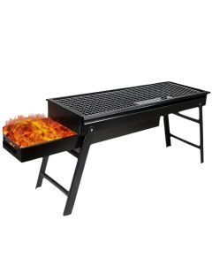 Portable Folding BBQ Grill with Side Shelf