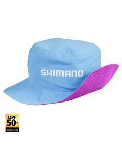 Shimano Kid's Pink/Cyan Reversible Bucket Hat - UPF 50+ Fishing Hat