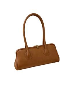 Baguette Shoulder Bag Large Pillow Style (Yellowish Brown)