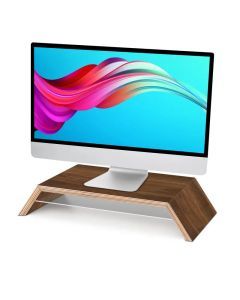 Premium Black Walnut Monitor Stand Riser with Underneath Storage