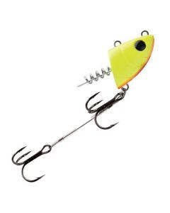 5 Inch Storm RIP Rigger Double Hook 27g Jighead Rig - Chartreuse Red UV