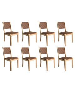 Levede Dining Chairs Accent Chair Lounge PU Solid Beech Wood Kitchen Retro x8