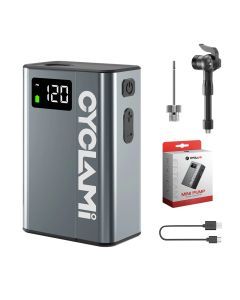 Ultralight Electric Tire Inflator 120 PSI Portable Pocket Pump Grey