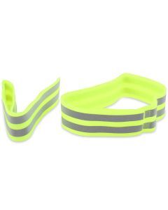 High-Visibility Yellow Fluro Bike Safety Trouser or Arm Band 2-Pack
