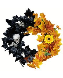 Skull Halloween Wreath Door Decor
