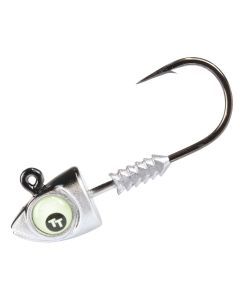 3 Pack of TT Fishing Big EyeZ Silver/Black Jigheads with Glow Eyes