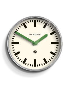 Newgate Luggage Wall Clock Galvanised Green Hands