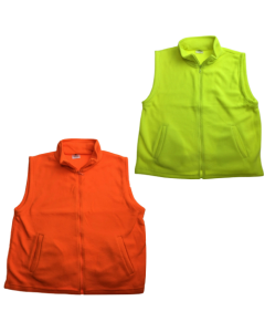 Plain Hi Vis Polar Fleece Vest - High Visibility Fluro Safety Workwear