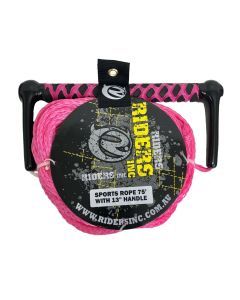 Riders Inc 75' PINK Waterski Tow Rope with 13" Aluminium Core Handle