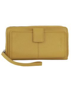 Pierre Cardin Womens Leather RFID Zip Around Wallet - Zinc Yellow (w/ Wristlet)