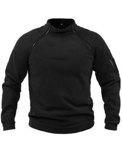 Men's Tactical Fleece Pullover Jacket Outdoor Hiking (Black)