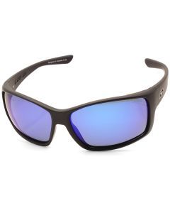 Dirty Dog Hood Satin Black/Grey-Blue Mirror Polarised Men's Sports Sunglasses