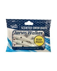 3 Pack of Jarvis Walker 4" Rigged Swirl Tail Grub Soft Plastic Lures -Pearl Spot