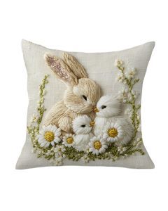 Easter Bunny Chick Pillow Cover