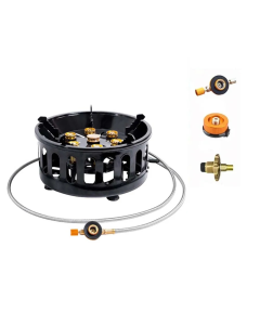 7-Core High-Power Camping Gas Stove 19800W Windproof Burner Black