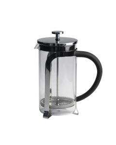 Euroline 21.5cm 1L Glass French Press Tea & Coffee Plunger - Stainless Steel Frame