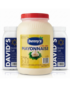 2.26kg Davids Kosher Salt + 3.78 Litres Benny's Extra Heavy Kosher Halal Mayonnaise