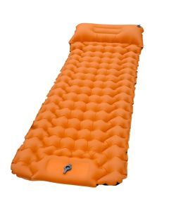 Sleeping Pad with Built-In Pillow Pump Orange