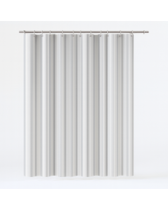 White Stripe Jacquard Polyester Shower Curtain - 180x180cm (Rings Included)