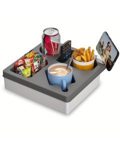 Silicone Sofa Caddy Tray with Cup & Phone Holder