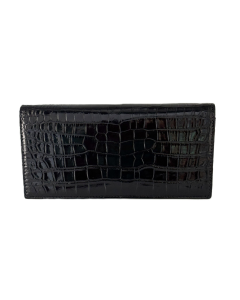 Womens Genuine Crocodile Leather Purse Wallet - Black (Made in Australia)