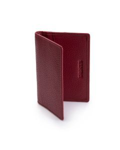 Dents Men's Pebble Grain Leather Card Holder with RFID Blocking - Red