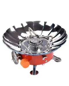 Windproof Mini Folding Camping Gas Stove Red