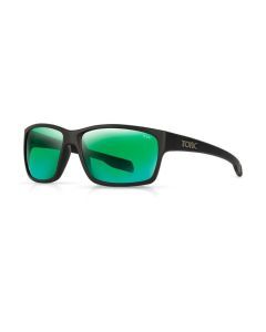 Tonic Titan Oversized Polarised Sunglasses-Glass Green Mirror Lens & Black Frame