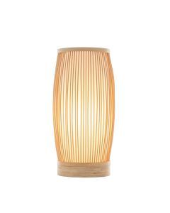 Natural Woven Bamboo Cylinder Table Lamp - Boho Tropical Coastal Hanging Light Shade