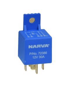 Narva 72386BL 12V 30A 5 Pin Mini Relay With Resistor (Blister Pack Of 1)