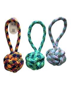 Nunbell Large Pet Rope Knotted Ball Dog Toy - Assorted Colours