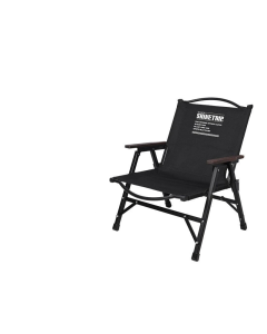 Outdoor Folding Chair Kermit-Style with Oak Armrests Black