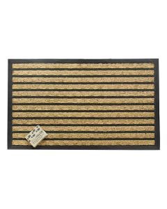 Rubber & Coir Ribbed Heavy Duty Doormat Front Door Mat Floor - 45cm x 75cm
