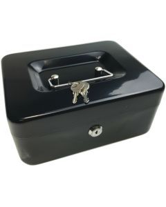 Lockable METAL CASH BOX Deposit Petty Cash Slot Money Safe Portable 2 Keys New