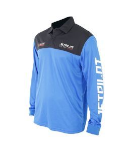 Jetpilot Venture Men's Long Sleeve Fishing Polo Shirt (Black-Blue)