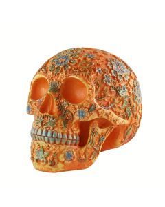 Vintage Resin Bone Skull Head with Plum Blossom Pattern