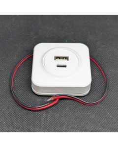 Dreamlighting USB and C Type Fast Wall Mounted Charger, White Shell