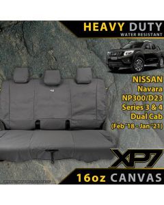 Nissan Navara Series 3 & 4 Heavy Duty XP7 Canvas Rear Row Seat Covers (Available)