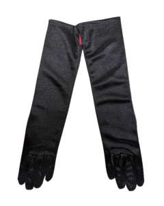 Dents Womens Stretch Satin Below Elbow Evening Gloves - Black