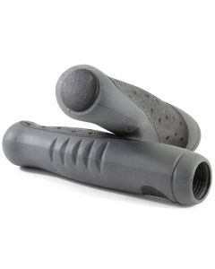 Endzone Handlz Ergonomic Bike Gel Grips Comfort Kraton 2-Tone Black Grey 135mm