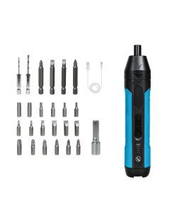 Traderight 26 Pcs Cordless Screwdriver SetRechargeable 1500mAh Battery 300RPM