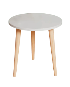 Minimalist Round White Coffee Table - Small and Space-Saving