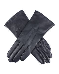 Dents Women’s Cashmere-Lined Tech Touchscreen Leather Gloves - Navy