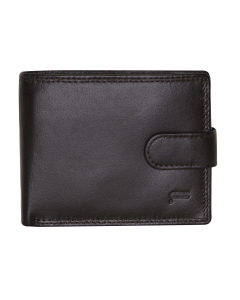 Futura Mens RFID Leather Coin Fold Over Wallet - Brown