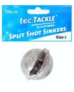 20 x Jarvis Walker 2 Split Shot Sinkers -Pre Packed 2 Split Shot Fishing Sinkers