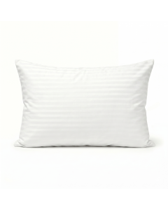 1x 800gsm Premium 100% Cotton Pillow w/ Cover Filled Durable Soft Standard - 48x74cm (Striped White)