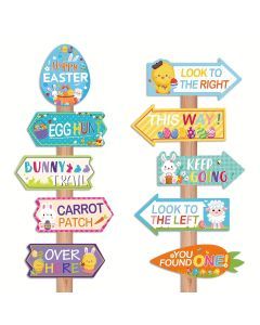Easter Egg Hunt Bunny Chick Yard Signs Set