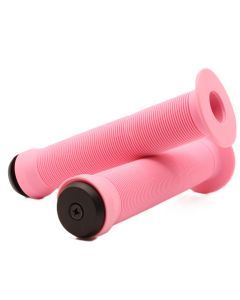 Defiant Bike Handlebar Grips With Screw on ends and Flange 147mm (Pink)